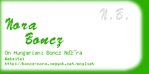 nora boncz business card